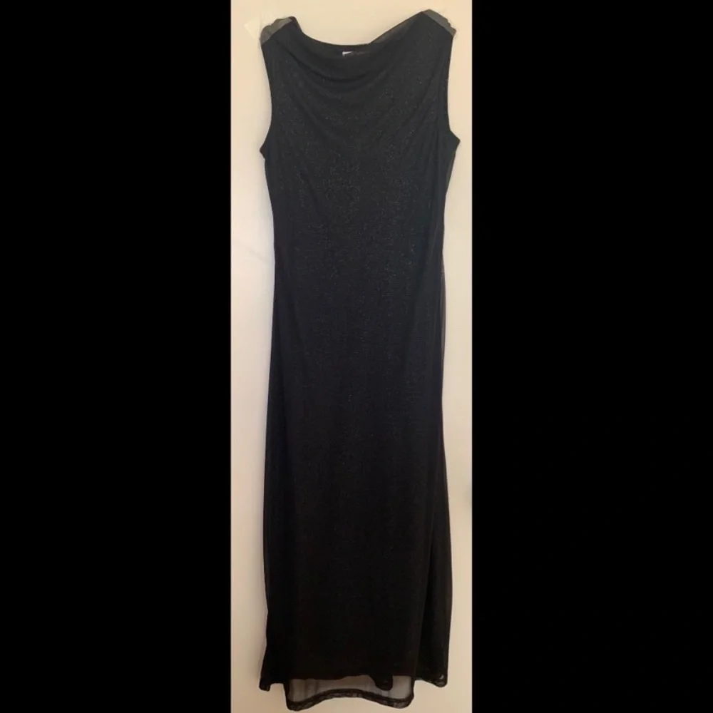 black dress with silver lining Silver Lining Invisible Strap Ribbed Maxi Dress - Black